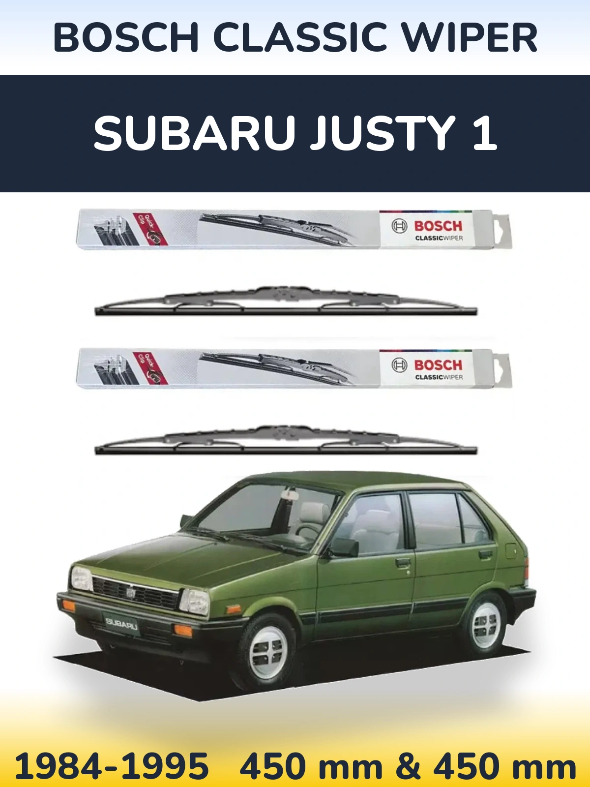 Torkarblad BOSCH Classic Wiper för Subaru Justy 1