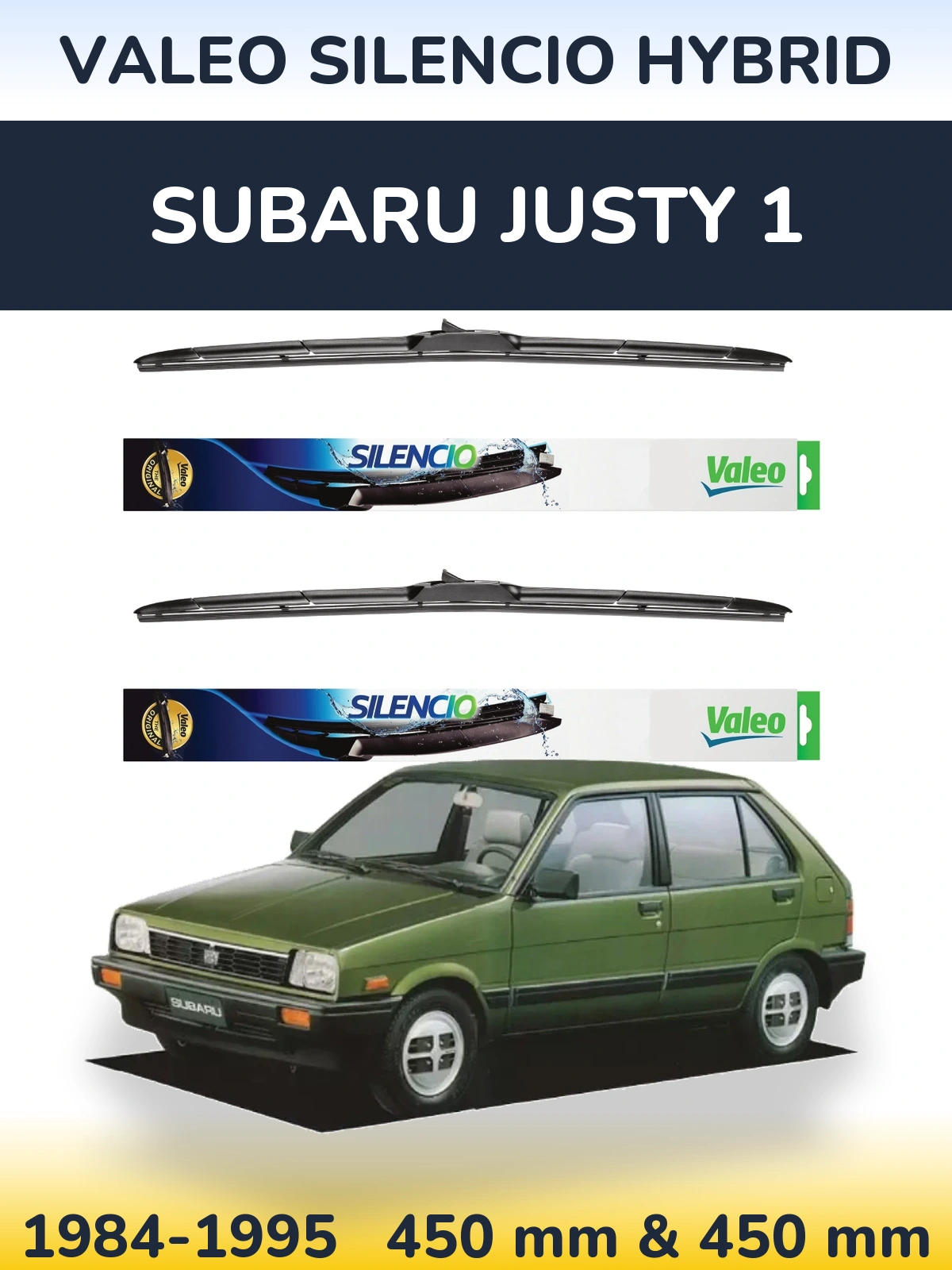 Torkarblad Valeo Silencio Hybrid för Subaru Justy 1