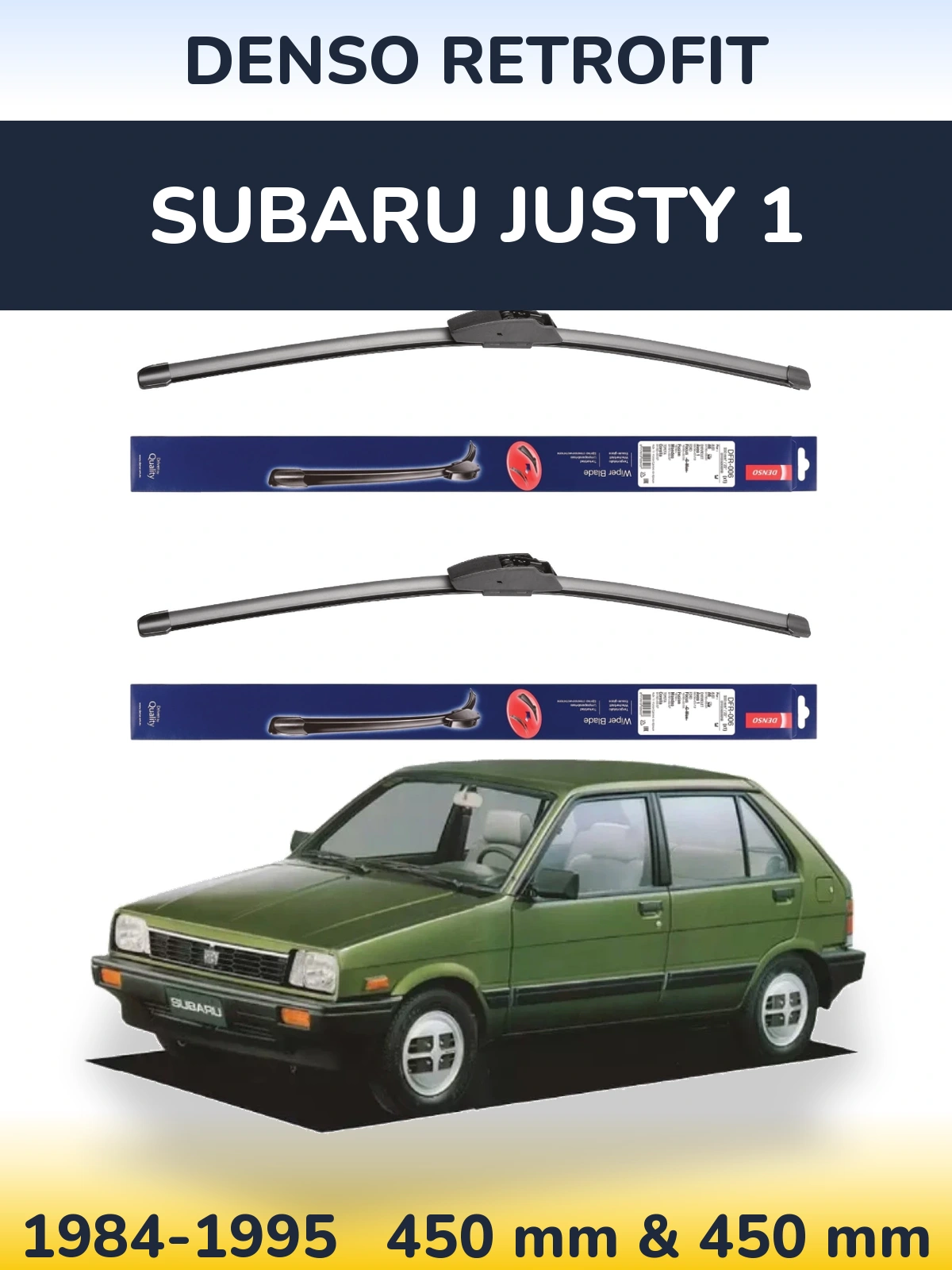 Torkarblad Denso Retrofit för Subaru Justy 1