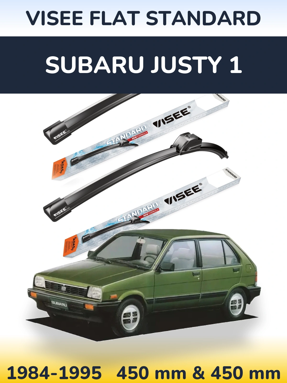 Torkarblad VISEE FLAT STANDARD för Subaru Justy 1