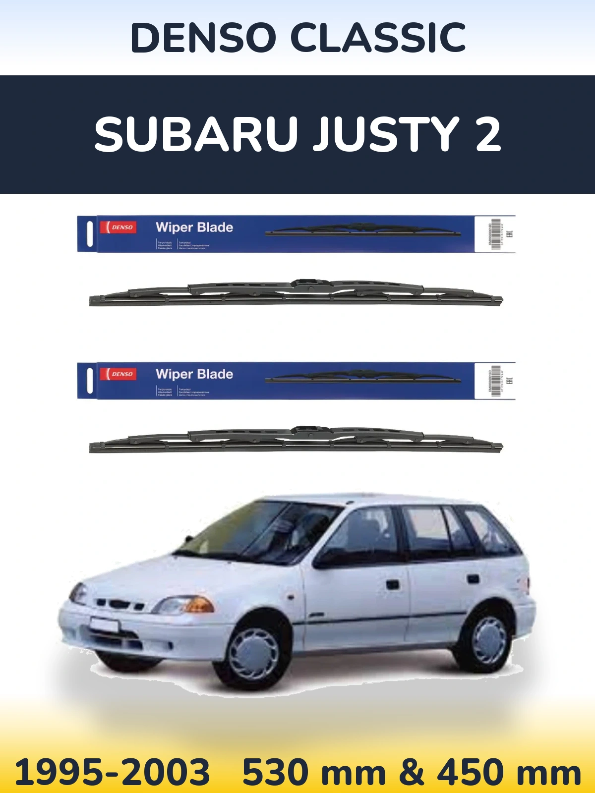 Torkarblad Denso Classic för Subaru Justy 2