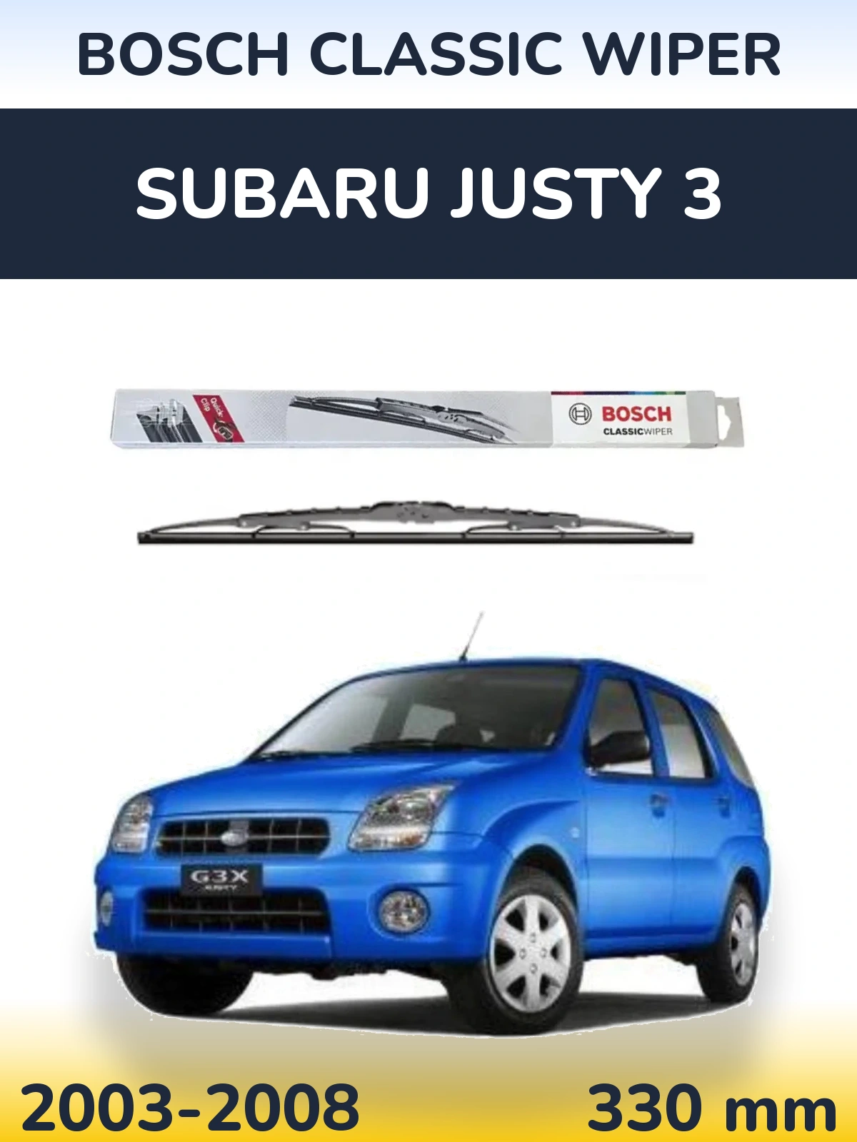 Torkarblad BOSCH Classic Wiper för Subaru Justy 3