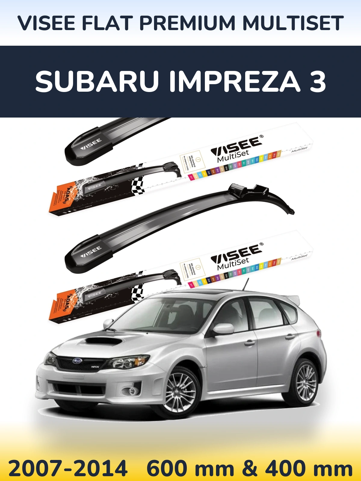Torkarblad VISEE FLAT PREMIUM MultiSet för Subaru Impreza 3
