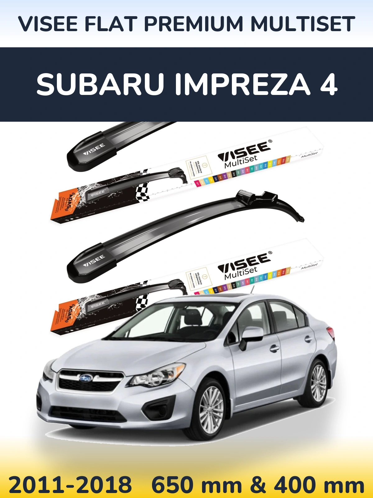 Torkarblad VISEE FLAT PREMIUM MultiSet för Subaru Impreza 4