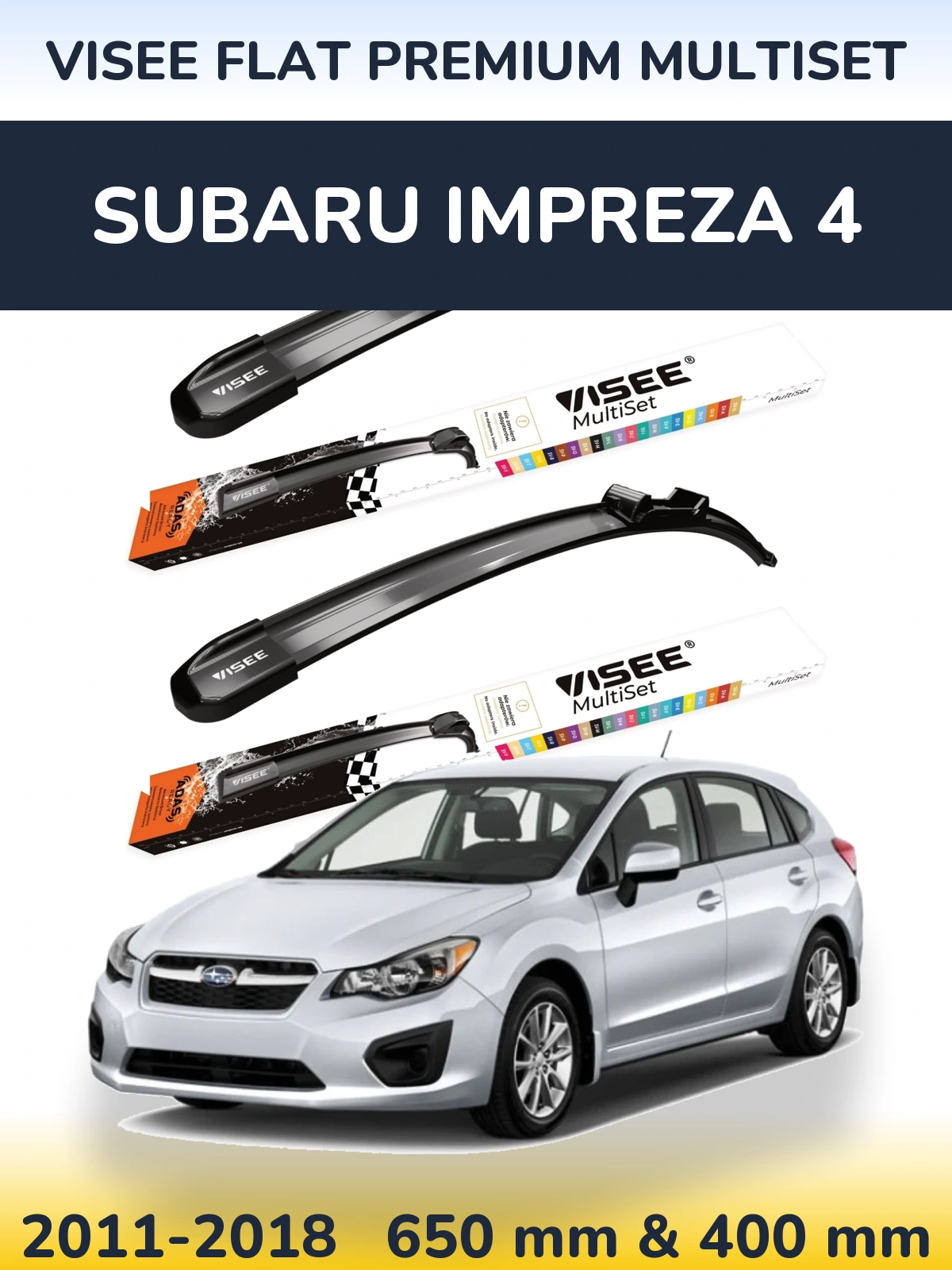 Torkarblad VISEE FLAT PREMIUM MultiSet för Subaru Impreza 4