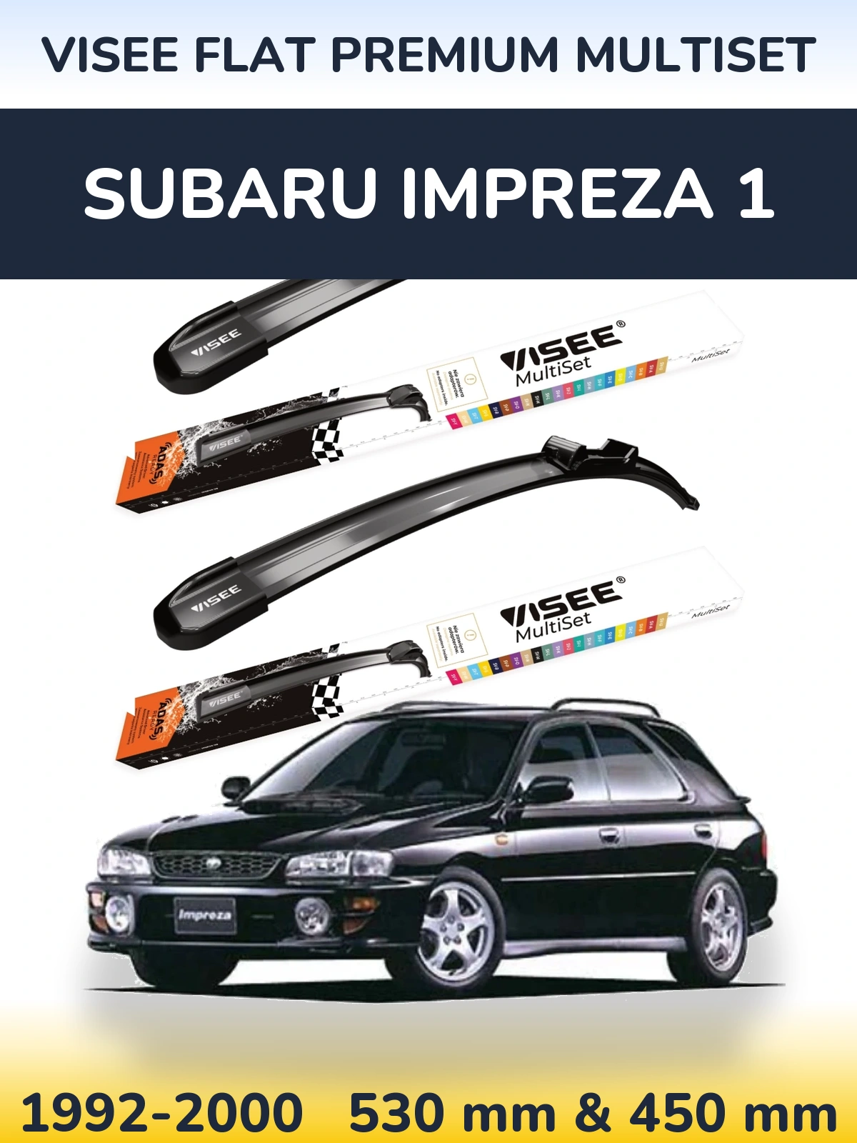 Torkarblad VISEE FLAT PREMIUM MultiSet för Subaru Impreza 1