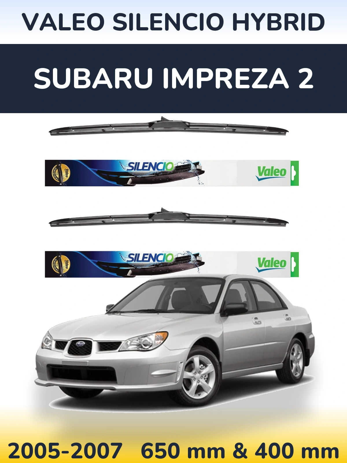 Torkarblad Valeo Silencio Hybrid för Subaru Impreza 2