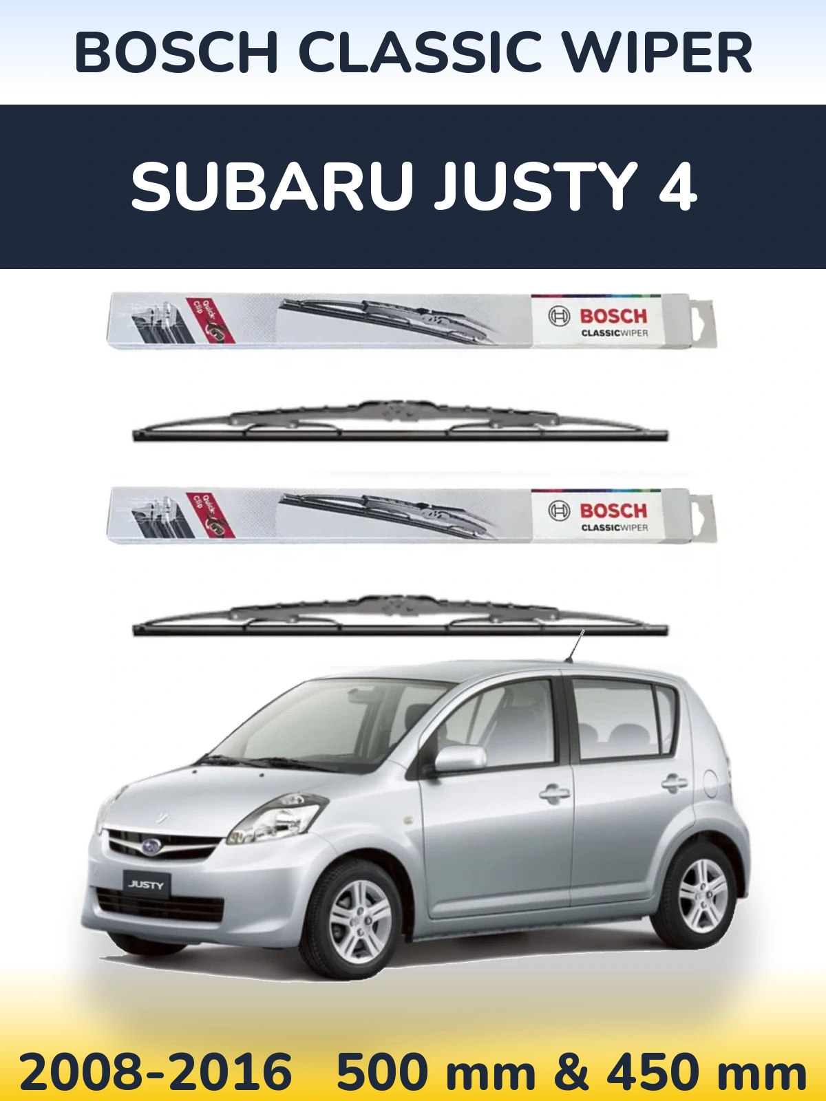 Torkarblad BOSCH Classic Wiper för Subaru Justy 4