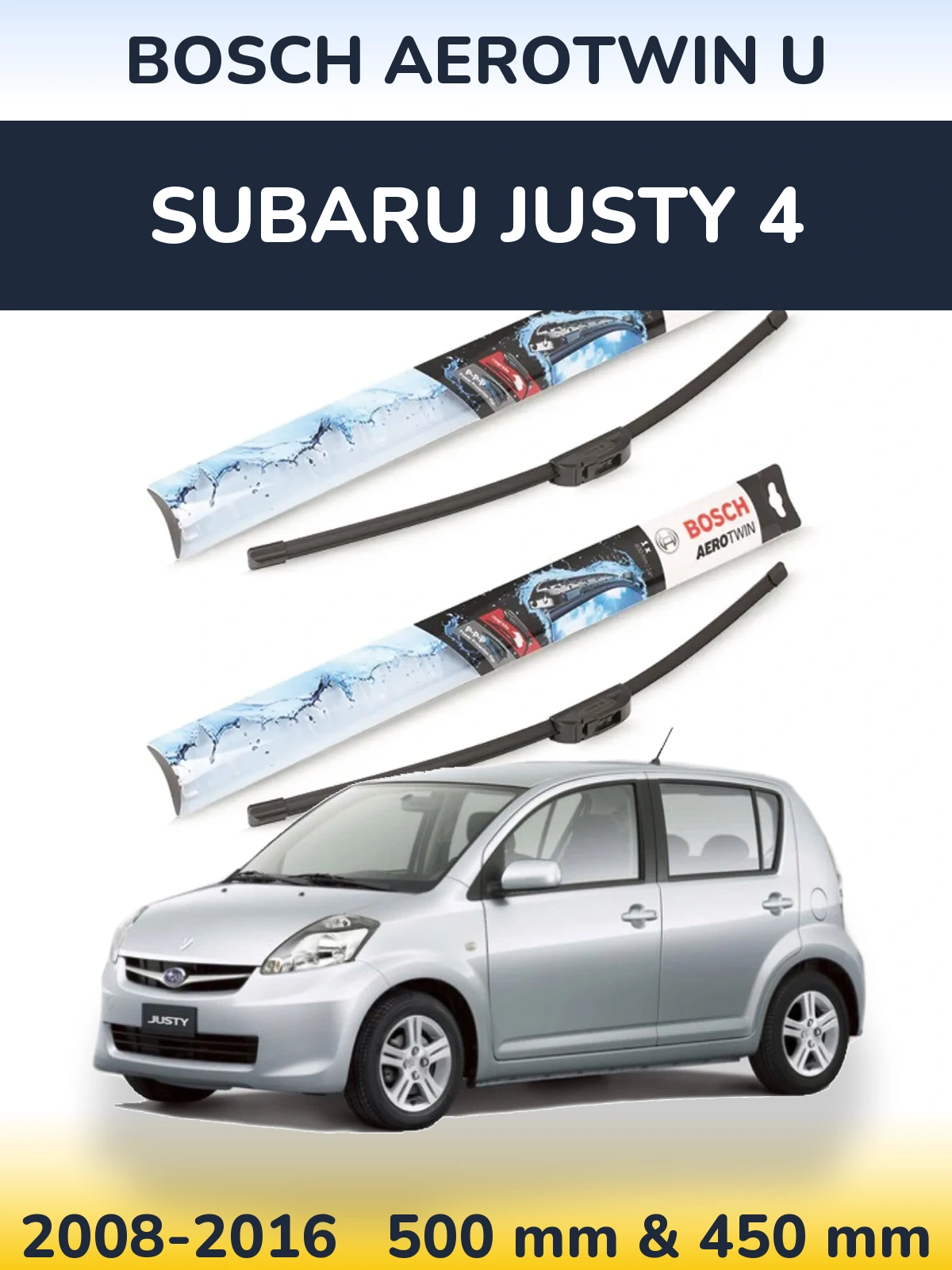 Torkarblad BOSCH AeroTwin U för Subaru Justy 4