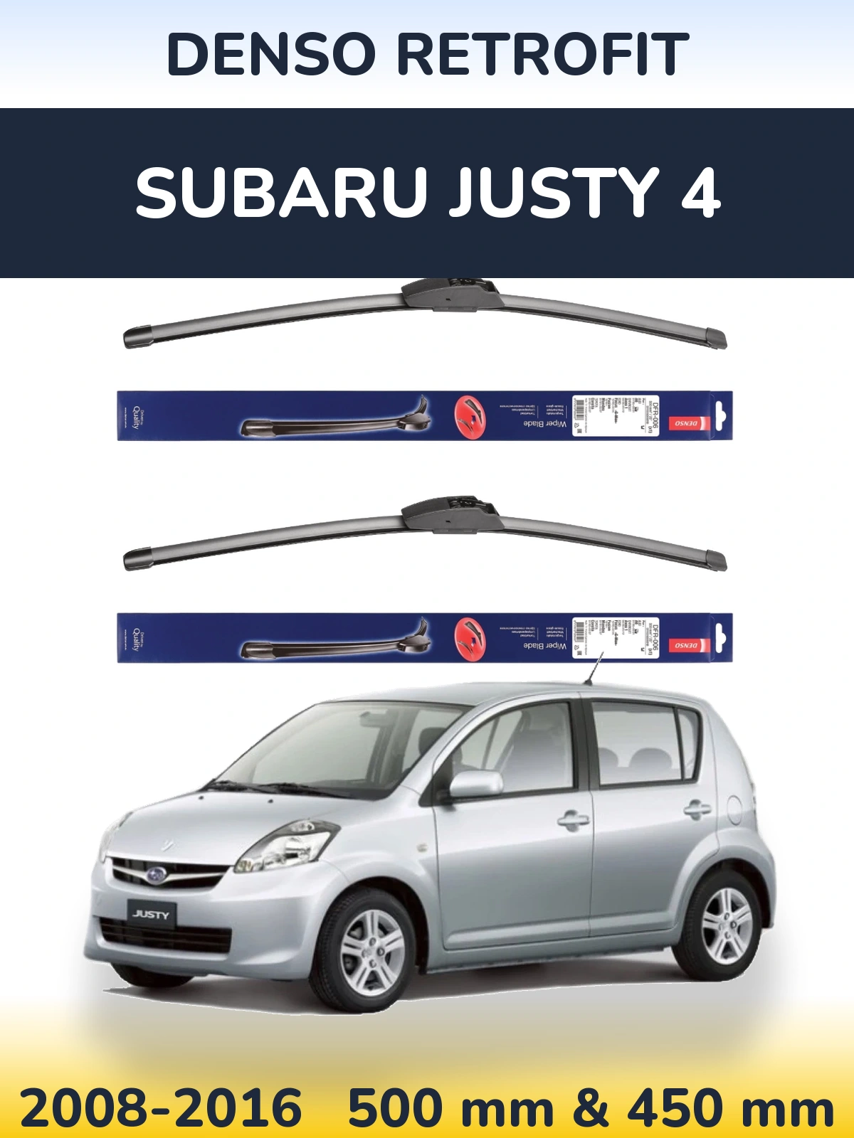 Torkarblad Denso Retrofit för Subaru Justy 4