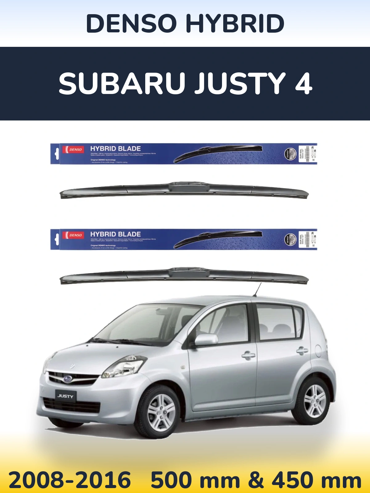 Torkarblad Denso Hybrid för Subaru Justy 4