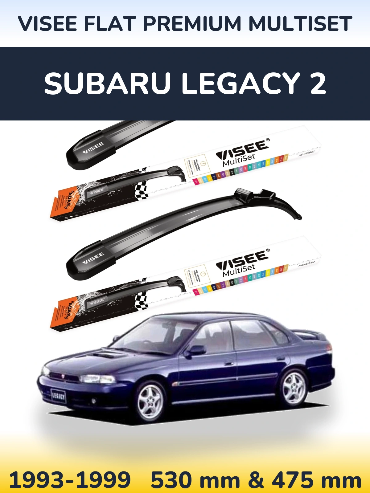 Torkarblad VISEE FLAT PREMIUM MultiSet för Subaru Legacy 2