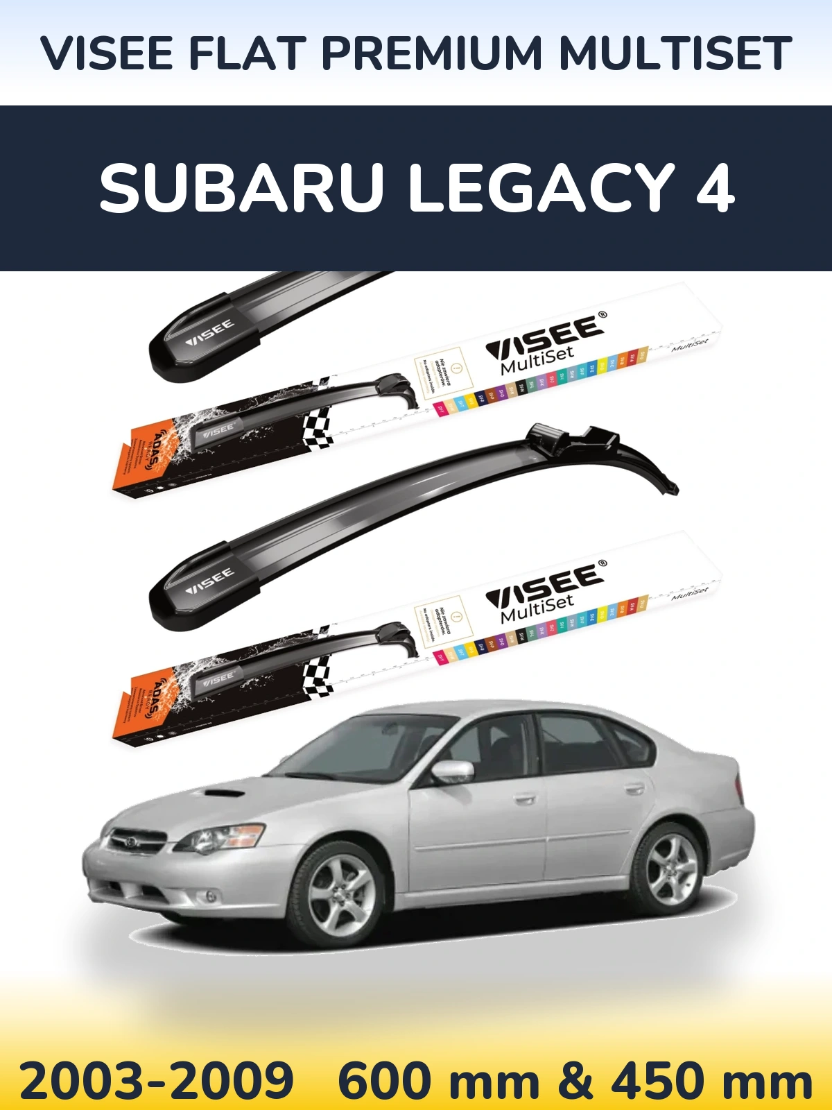 Torkarblad VISEE FLAT PREMIUM MultiSet för Subaru Legacy 4