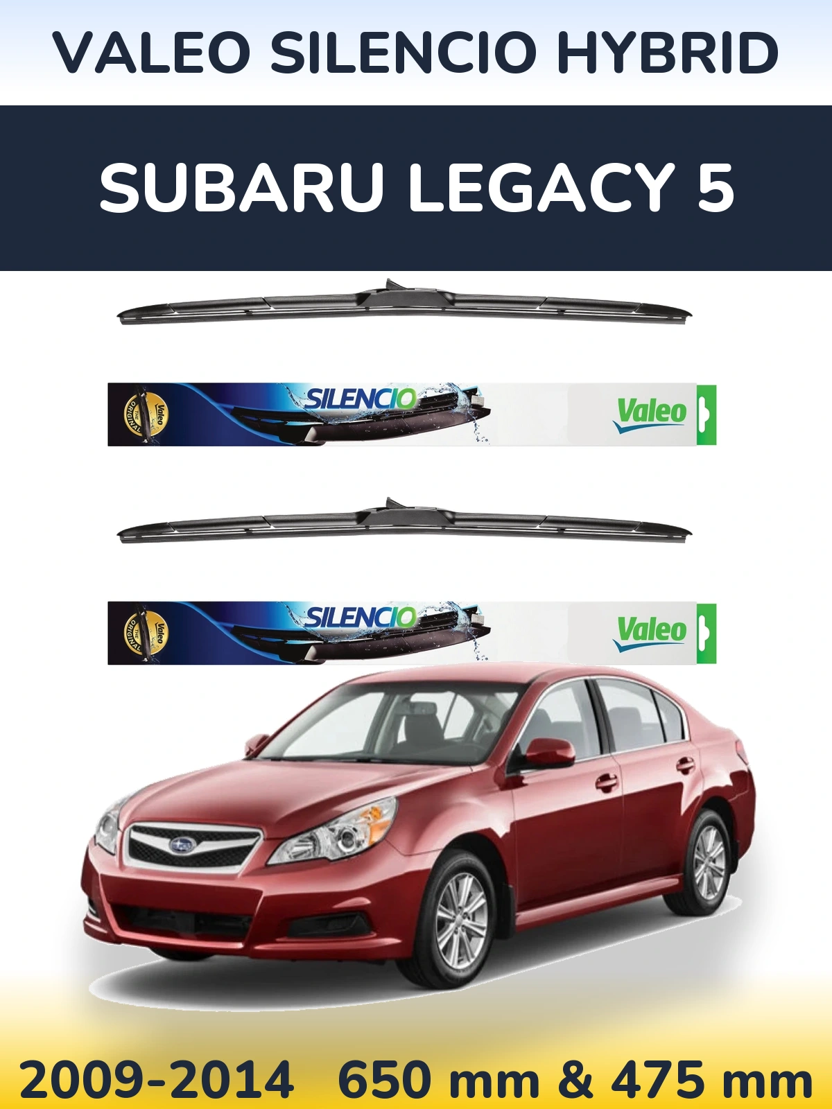 Torkarblad Valeo Silencio Hybrid för Subaru Legacy 5