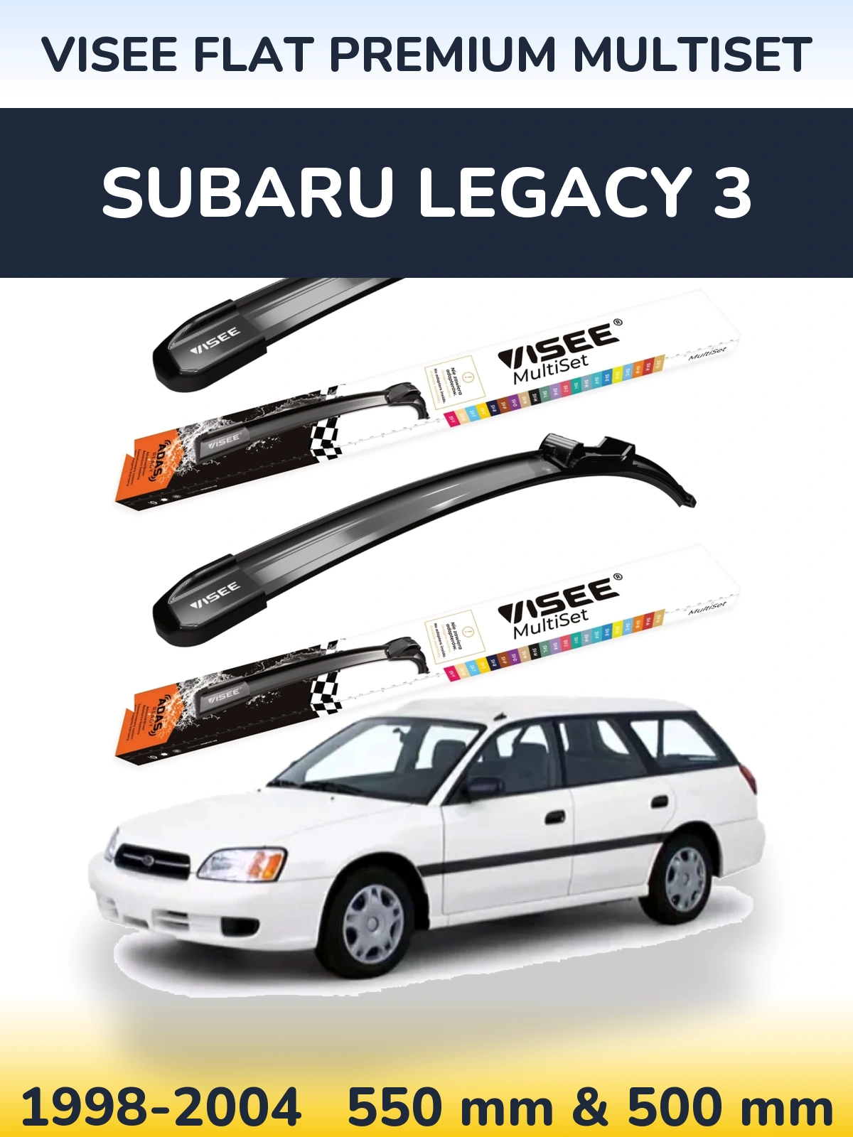 Torkarblad VISEE FLAT PREMIUM MultiSet för Subaru Legacy 3