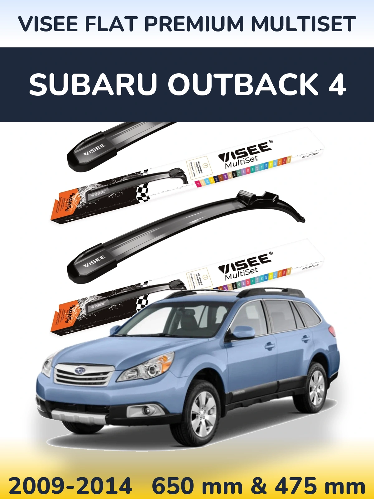 Torkarblad VISEE FLAT PREMIUM MultiSet för Subaru Outback 4