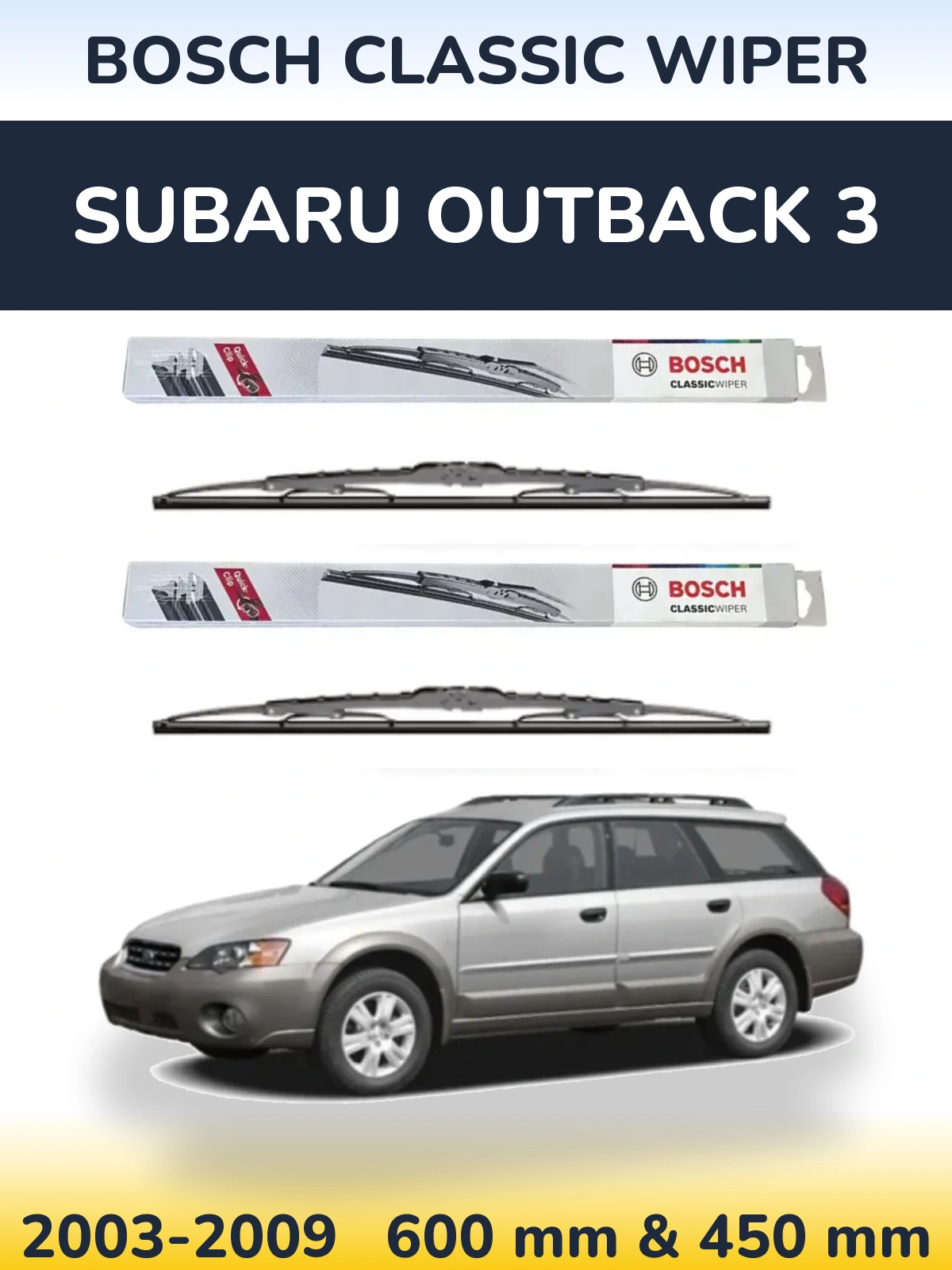 Torkarblad BOSCH Classic Wiper för Subaru Outback 3