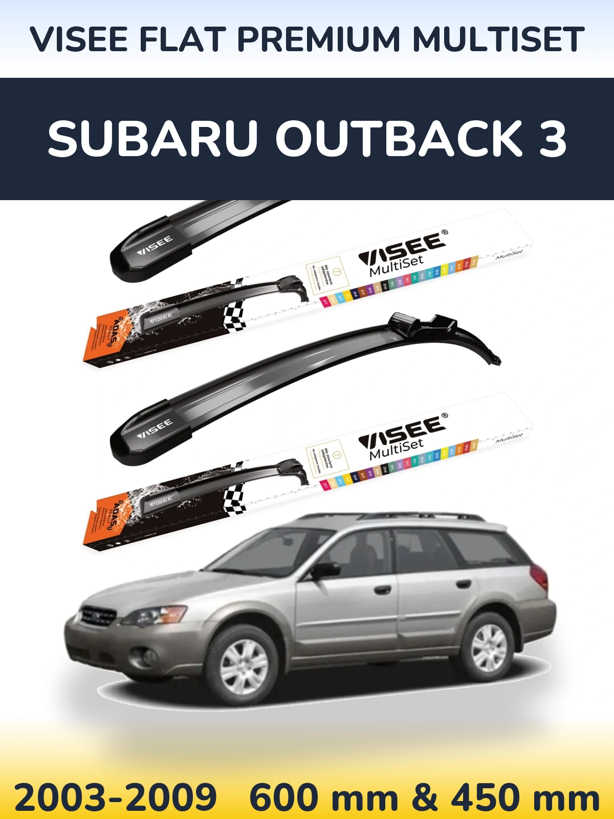 Torkarblad VISEE FLAT PREMIUM MultiSet för Subaru Outback 3