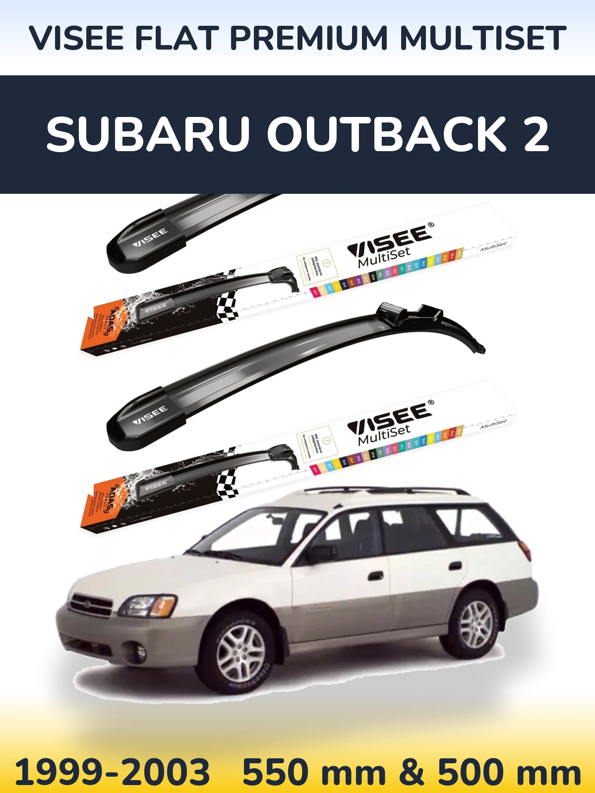 Torkarblad VISEE FLAT PREMIUM MultiSet för Subaru Outback 2