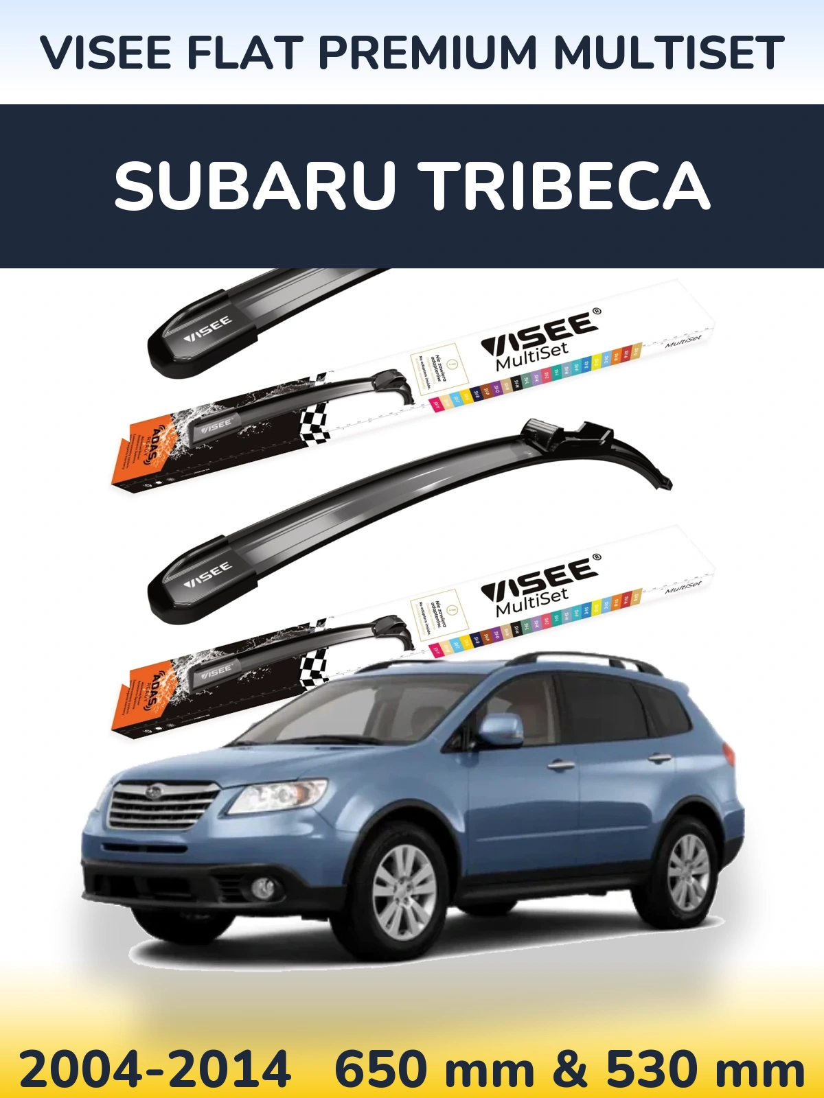 Torkarblad VISEE FLAT PREMIUM MultiSet för Subaru Tribeca