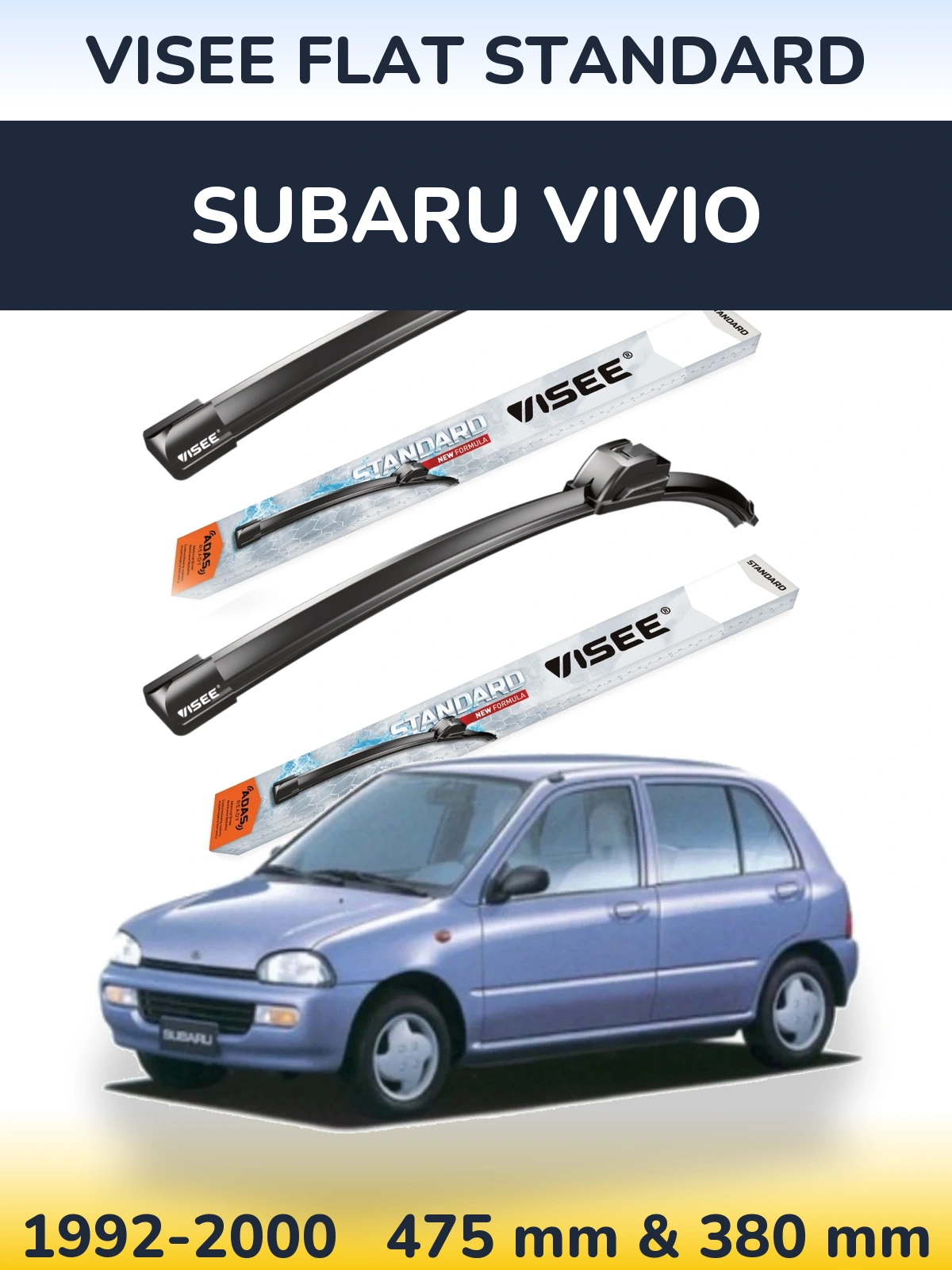 Torkarblad VISEE FLAT STANDARD för Subaru Vivio