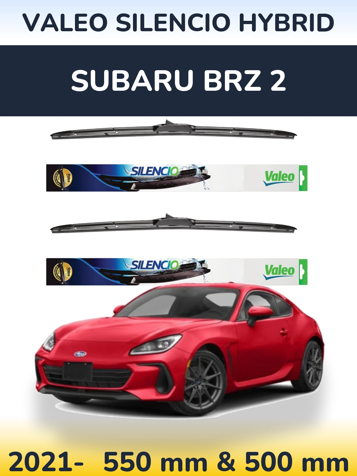 Torkarblad Valeo Silencio Hybrid för Subaru BRZ 2