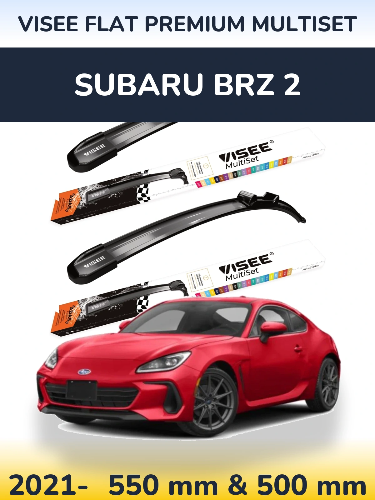 Torkarblad VISEE FLAT PREMIUM MultiSet för Subaru BRZ 2