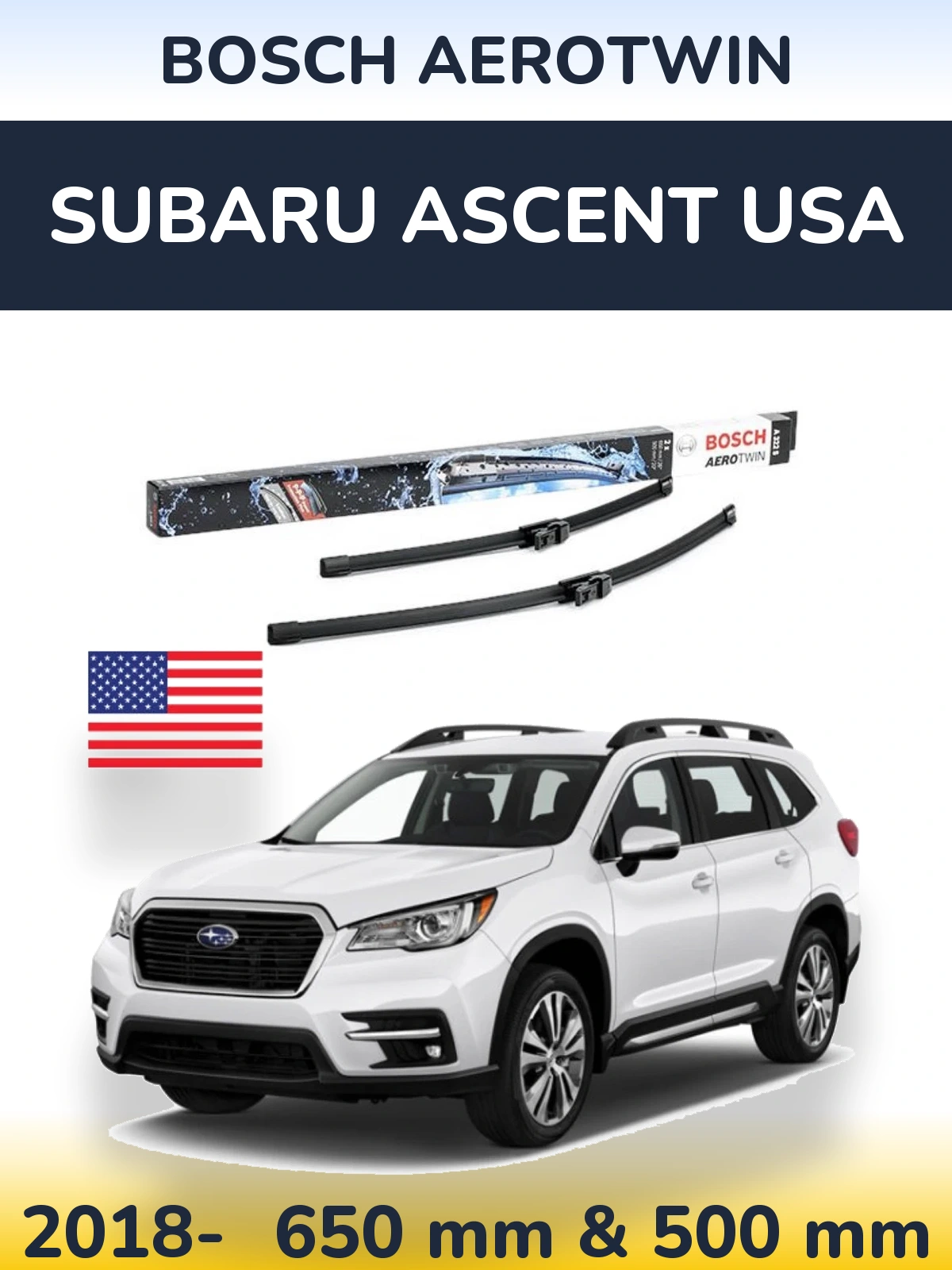 Torkarblad BOSCH AeroTwin för Subaru Ascent USA