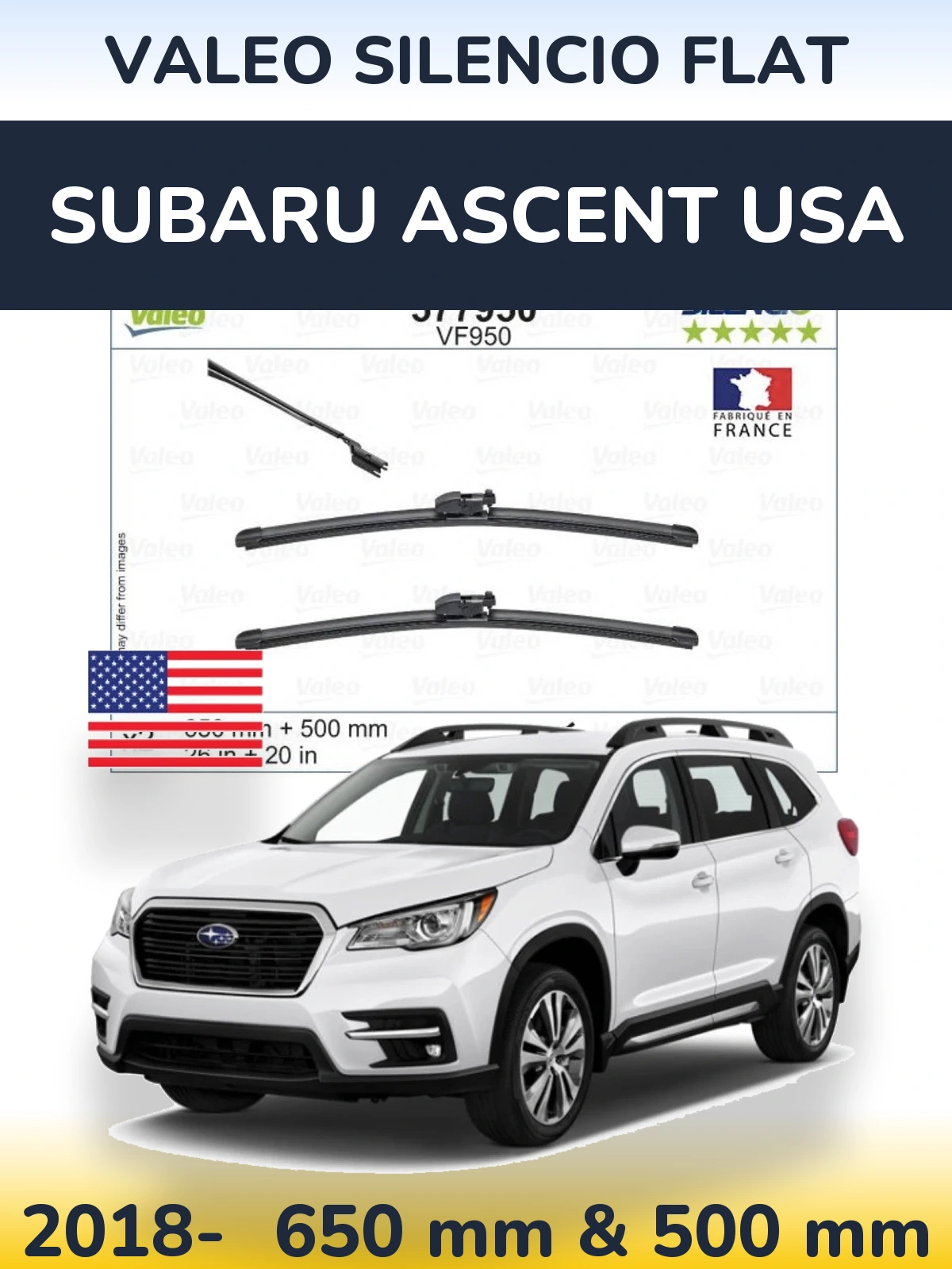 Torkarblad Valeo Silencio Flat för Subaru Ascent USA