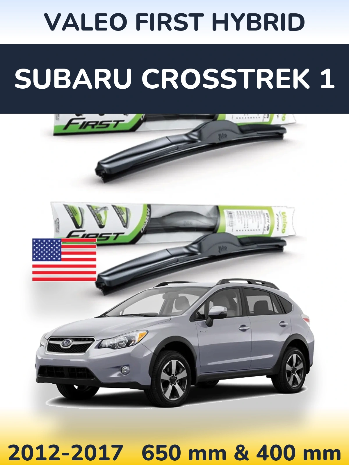 Комплект передніх щіток Valeo First Hybrid 650 & 400 мм для Subaru Crosstrek 1 2012-2017