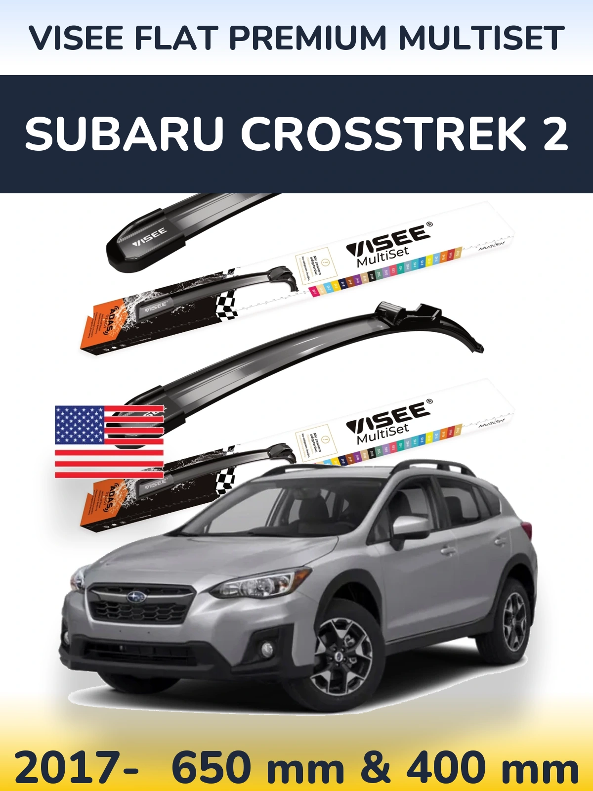 Torkarblad VISEE FLAT PREMIUM MultiSet för Subaru Crosstrek 2