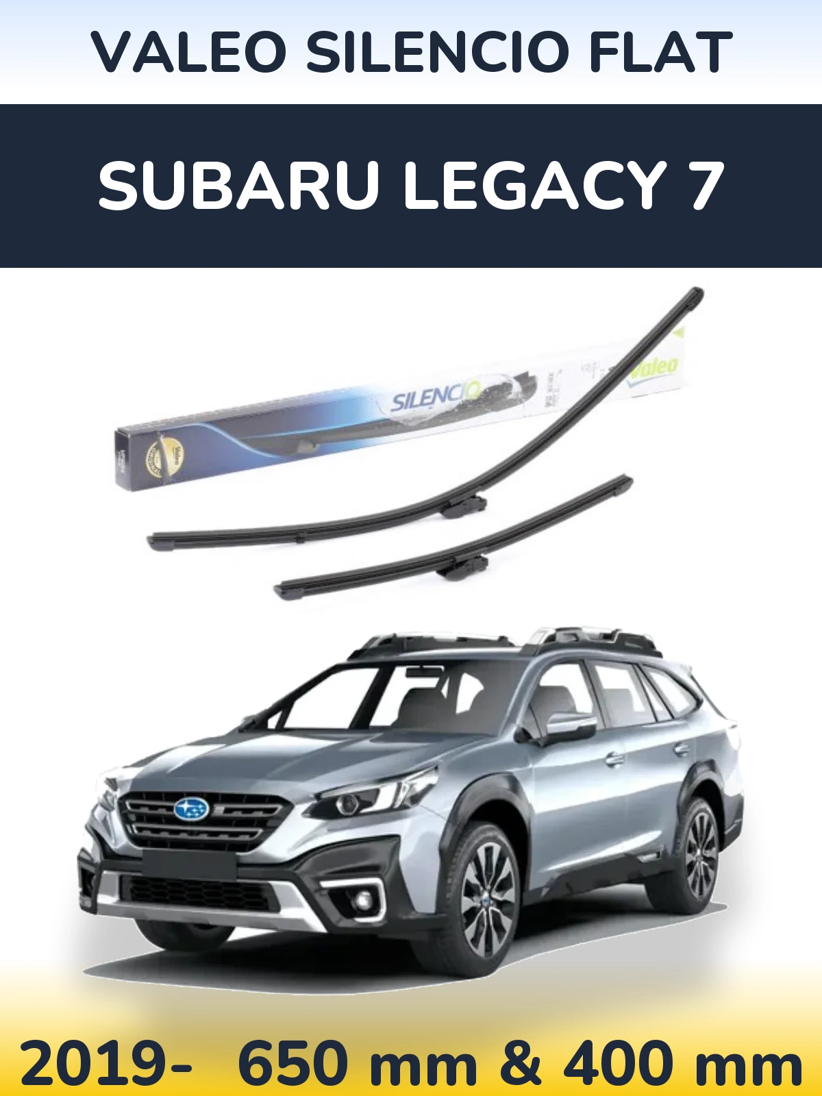 Комплект передних дворников Valeo Silencio Flat 650 & 400 мм для Subaru Legacy 7 2019-2026
