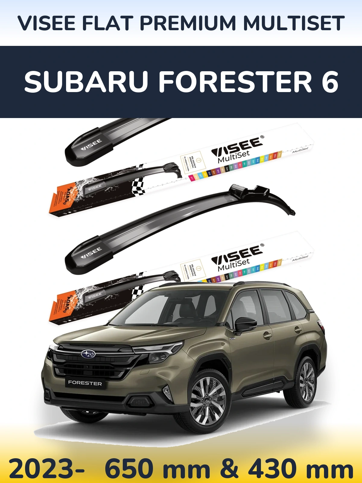 Torkarblad VISEE FLAT PREMIUM MultiSet för Subaru Forester 6