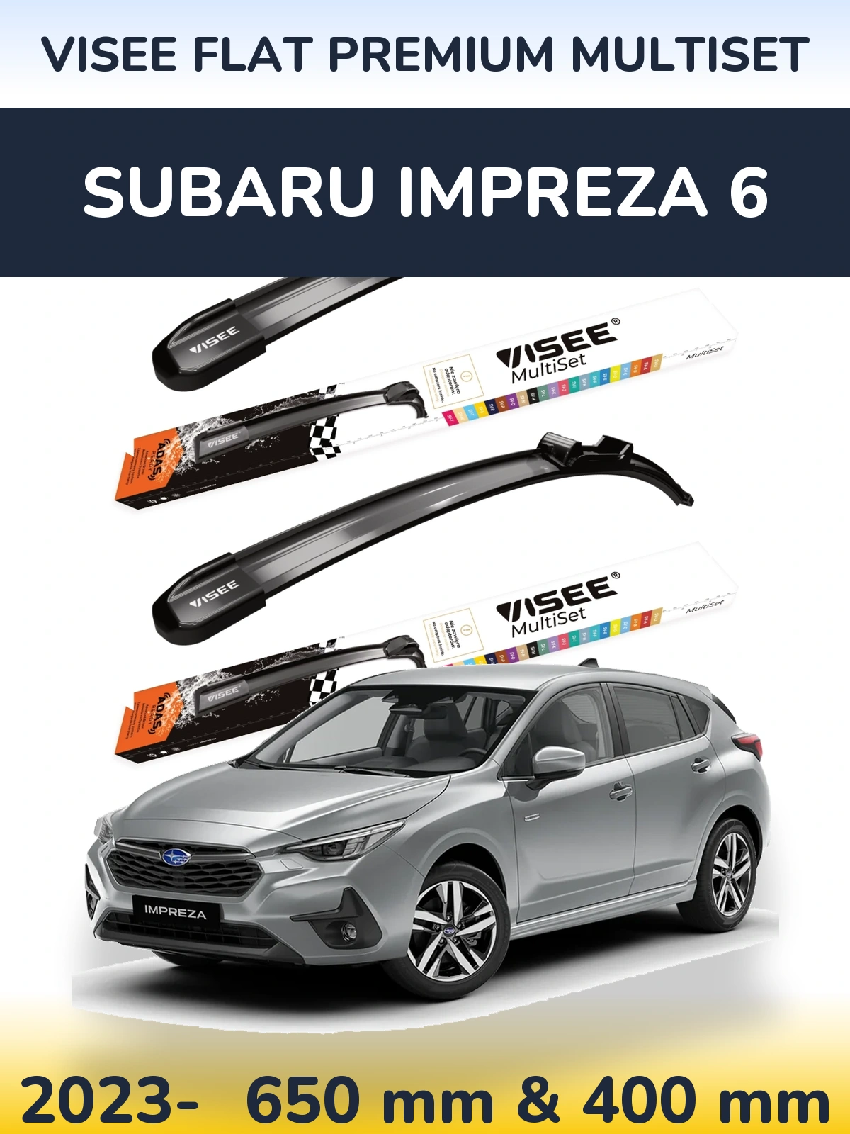 Torkarblad VISEE FLAT PREMIUM MultiSet för Subaru Impreza 6