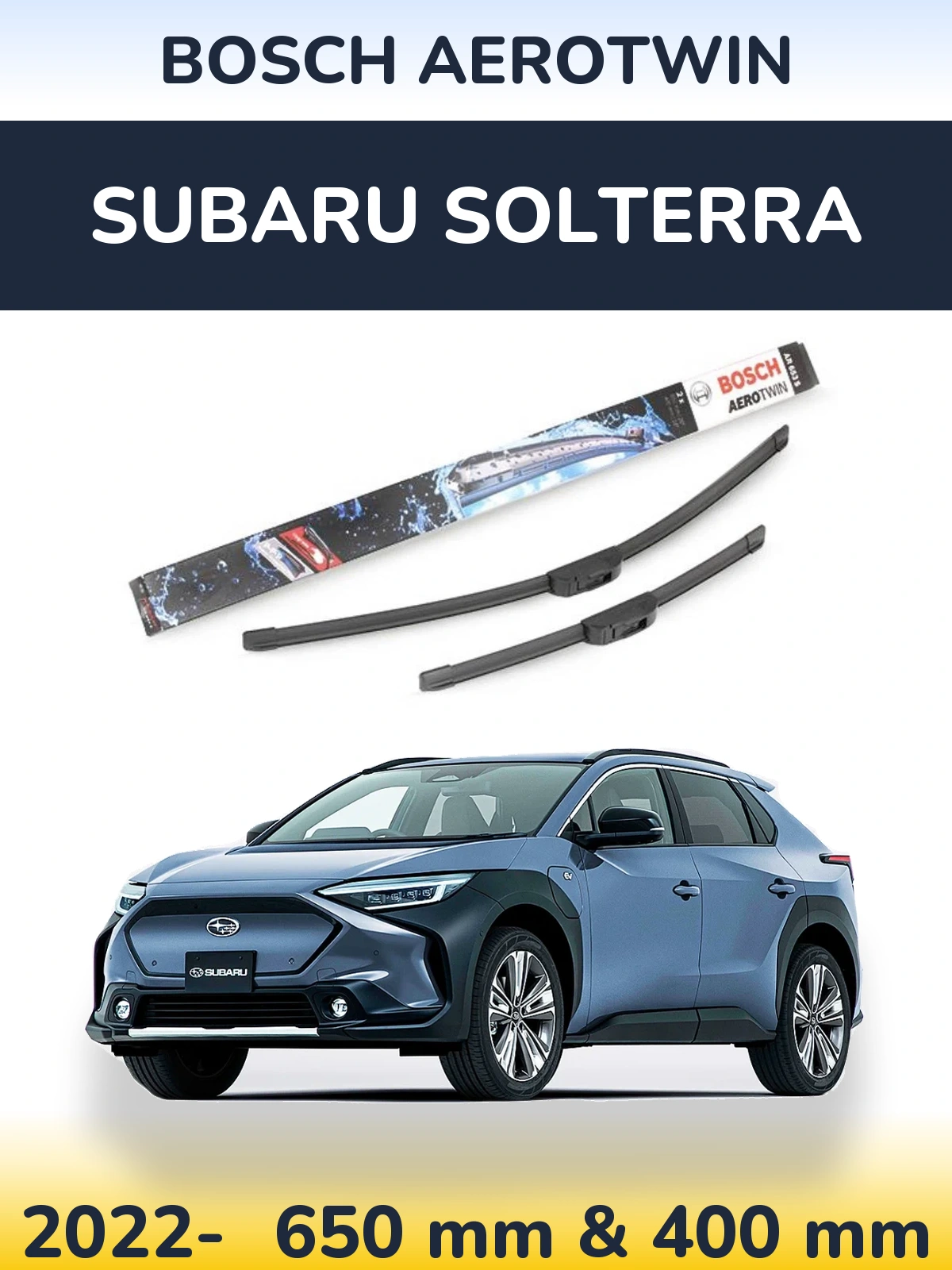 Комплект передних дворников BOSCH AeroTwin 650 & 400 мм для Subaru Solterra 2022-2026