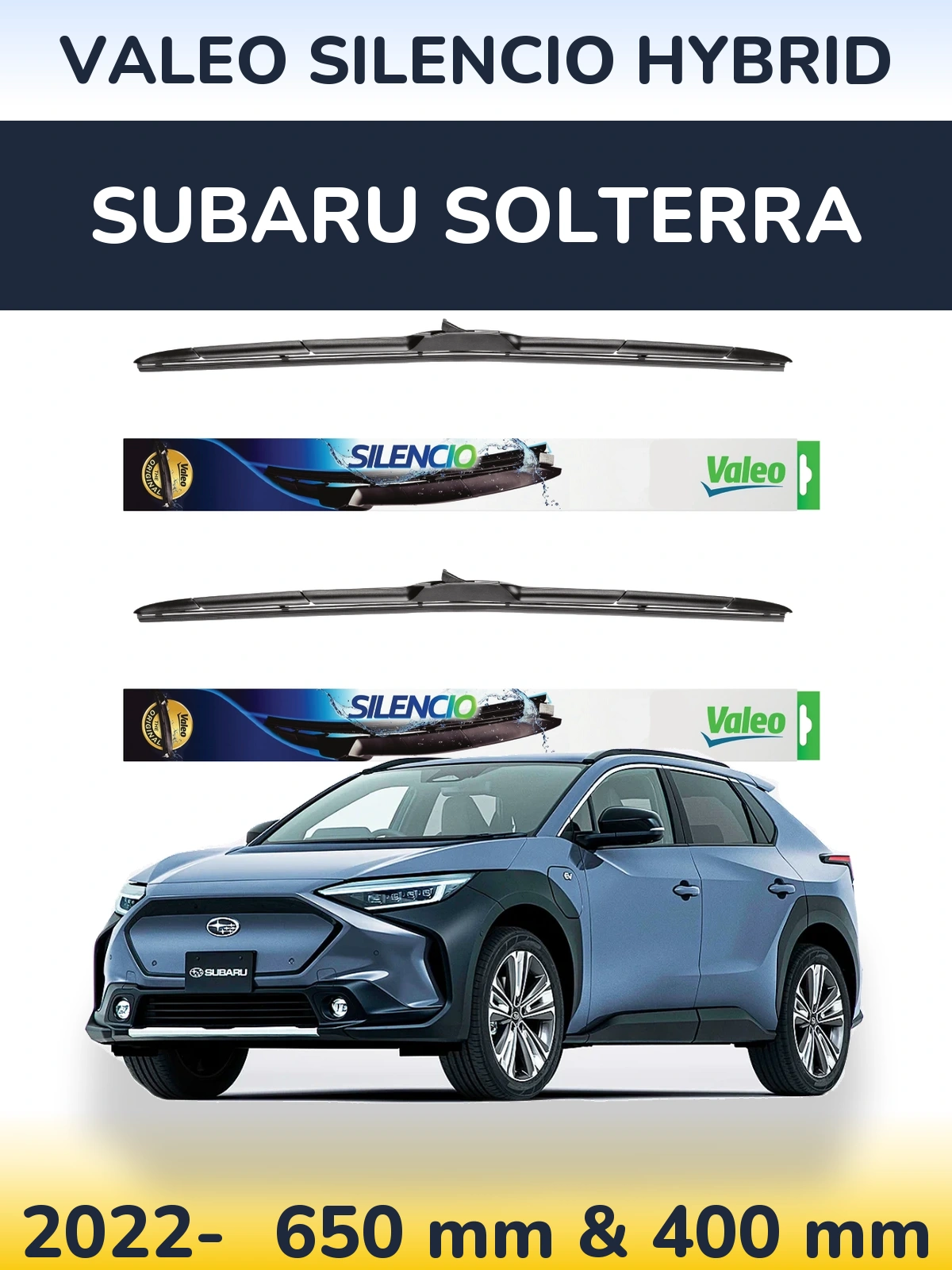 Комплект передних дворников Valeo Silencio Hybrid 650 & 400 мм для Subaru Solterra 2022-2026