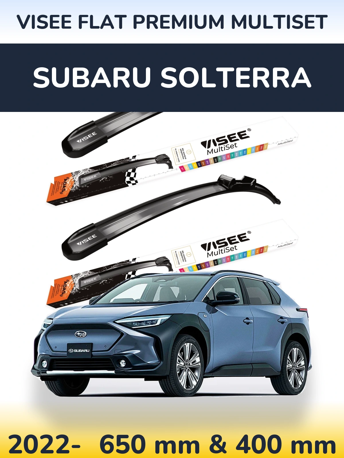 Torkarblad VISEE FLAT PREMIUM MultiSet för Subaru Solterra