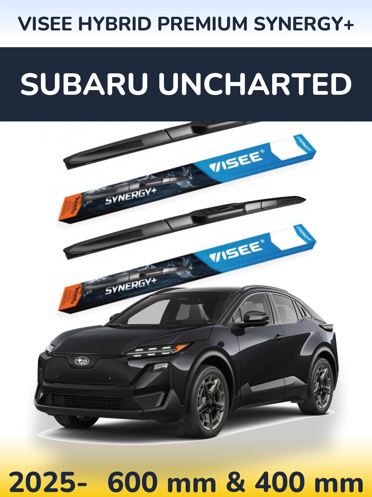 Комплект передніх щіток VISEE HYBRID PREMIUM SYNERGY+ 600 & 400 мм для Subaru Uncharted 2025-2026