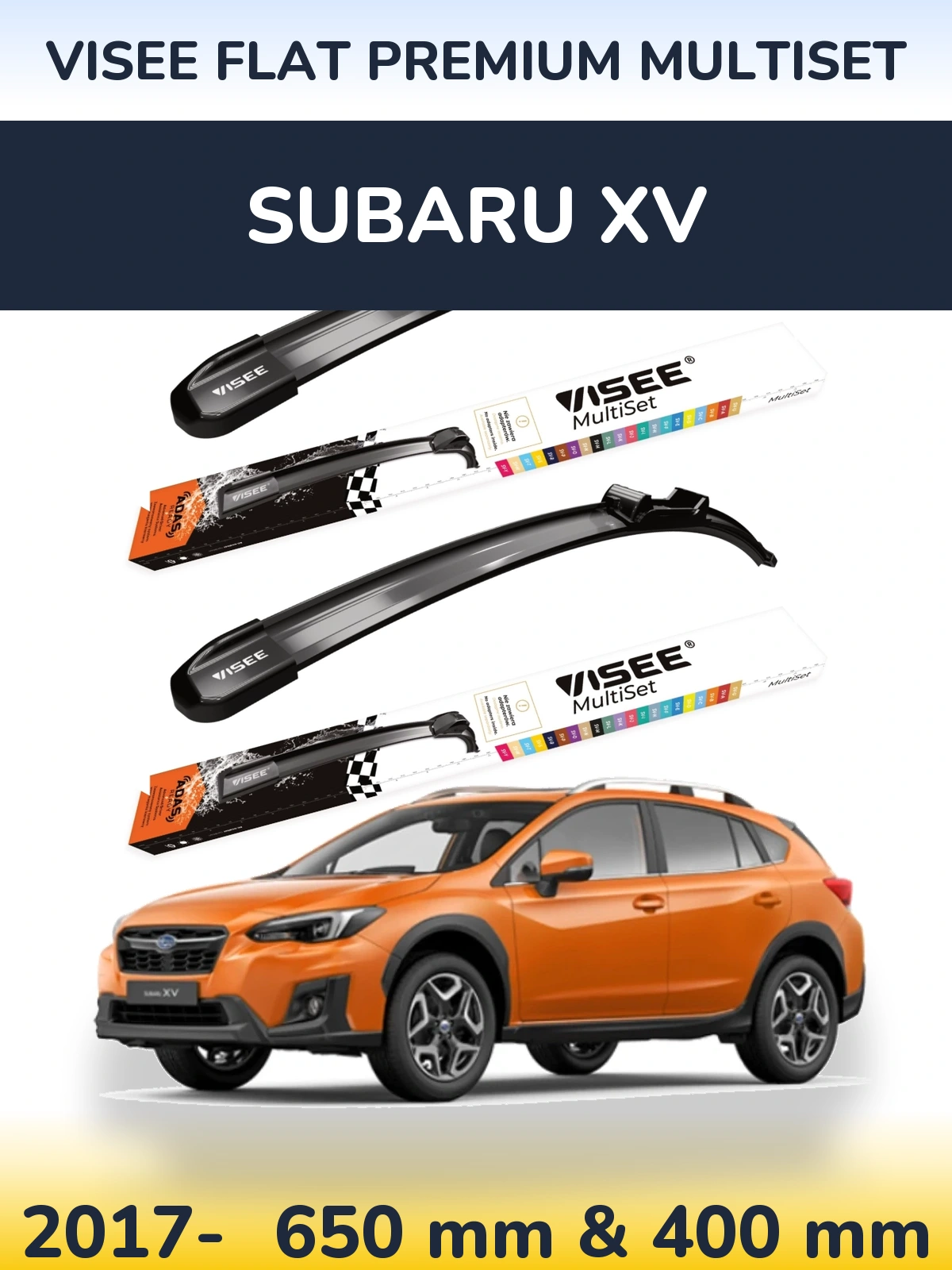 Torkarblad VISEE FLAT PREMIUM MultiSet för Subaru XV