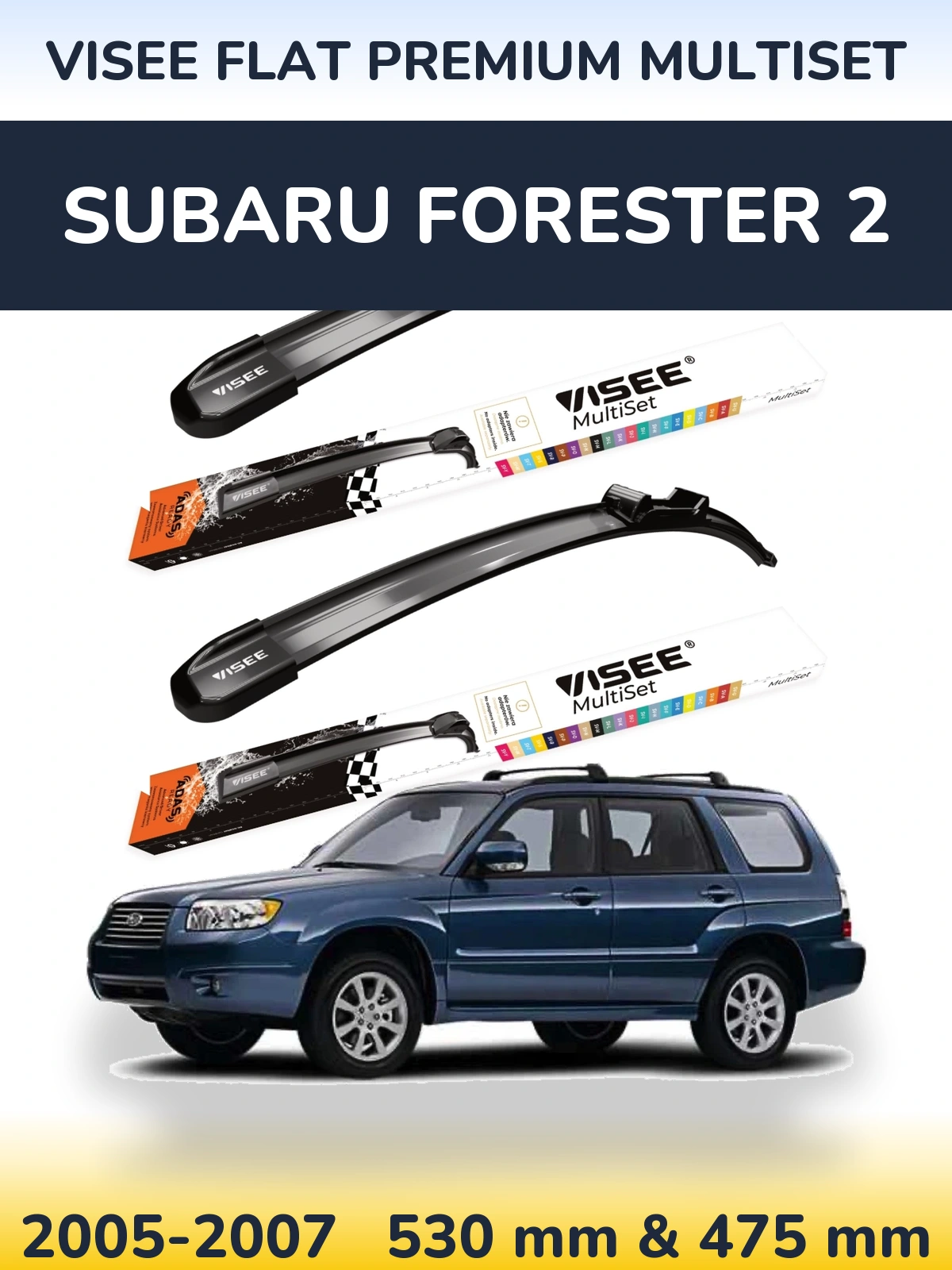 Torkarblad VISEE FLAT PREMIUM MultiSet för Subaru Forester 2