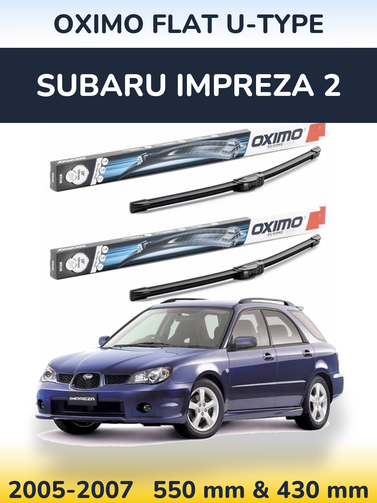 Torkarblad Oximo Flat U-type för Subaru Impreza 2
