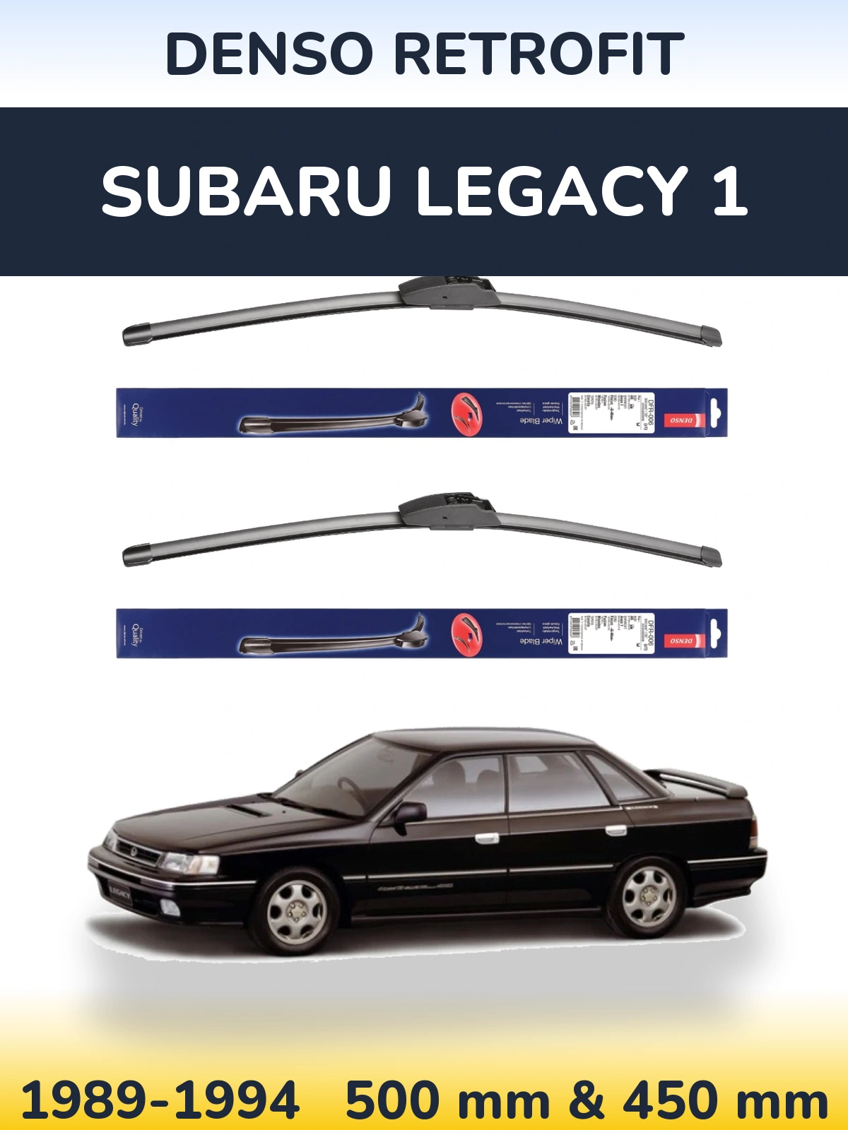 Комплект передних дворников Denso Retrofit 500 & 450 мм для Subaru Legacy 1 1989-1994