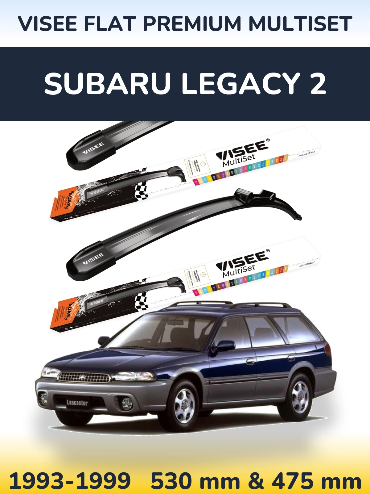 Torkarblad VISEE FLAT PREMIUM MultiSet för Subaru Legacy 2