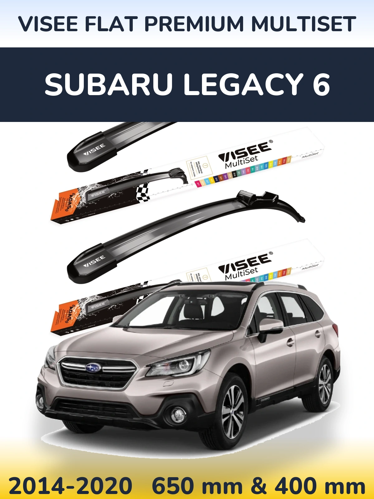 Torkarblad VISEE FLAT PREMIUM MultiSet för Subaru Legacy 6