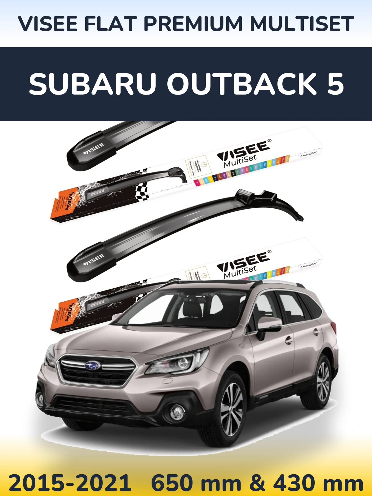 Torkarblad VISEE FLAT PREMIUM MultiSet för Subaru Outback 5