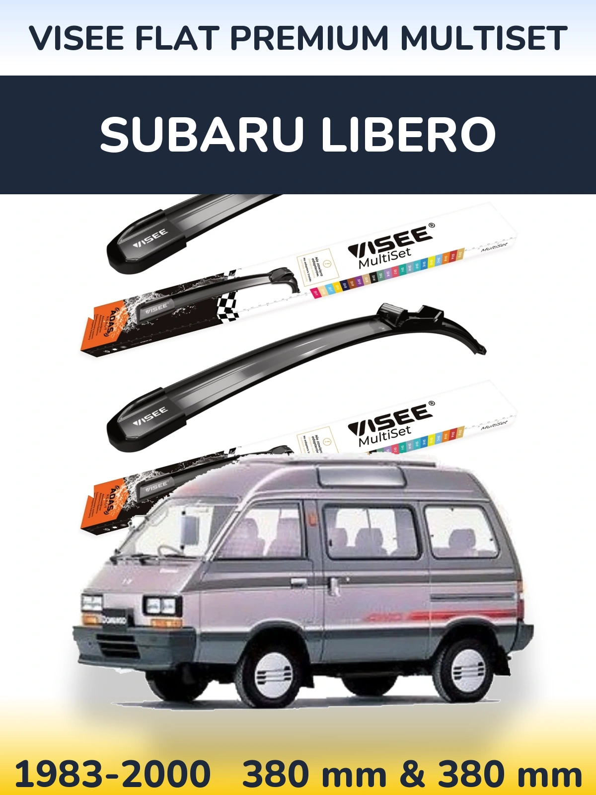 Torkarblad VISEE FLAT PREMIUM MultiSet för Subaru Libero