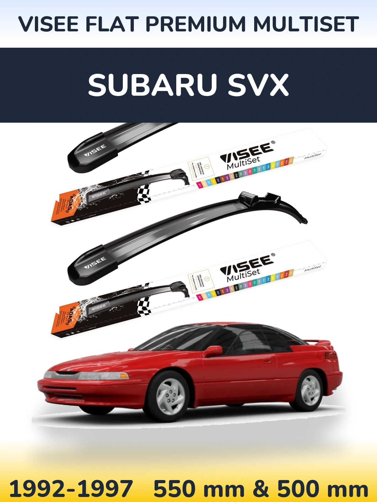 Torkarblad VISEE FLAT PREMIUM MultiSet för Subaru SVX