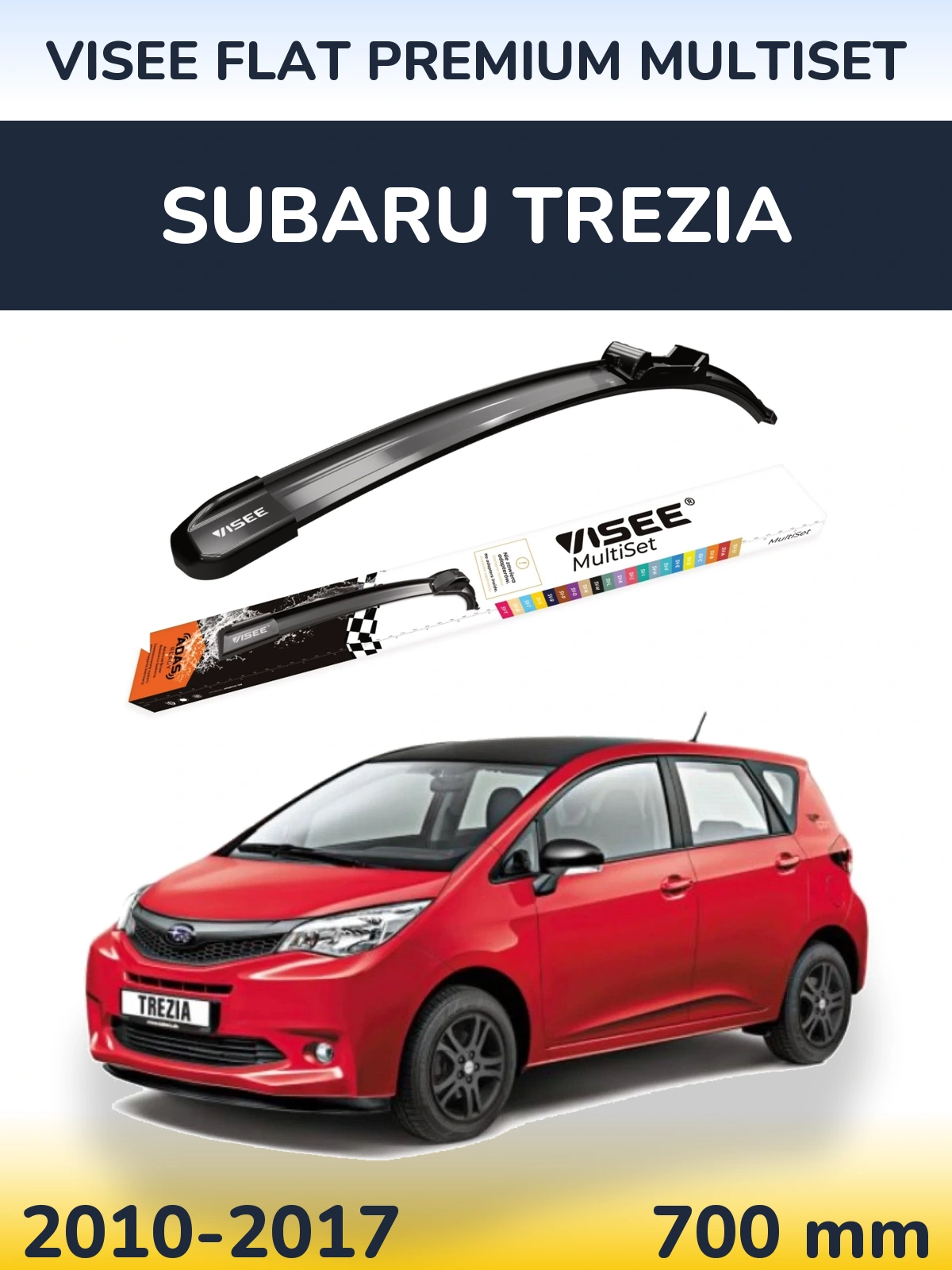 Torkarblad VISEE FLAT PREMIUM MultiSet för Subaru Trezia