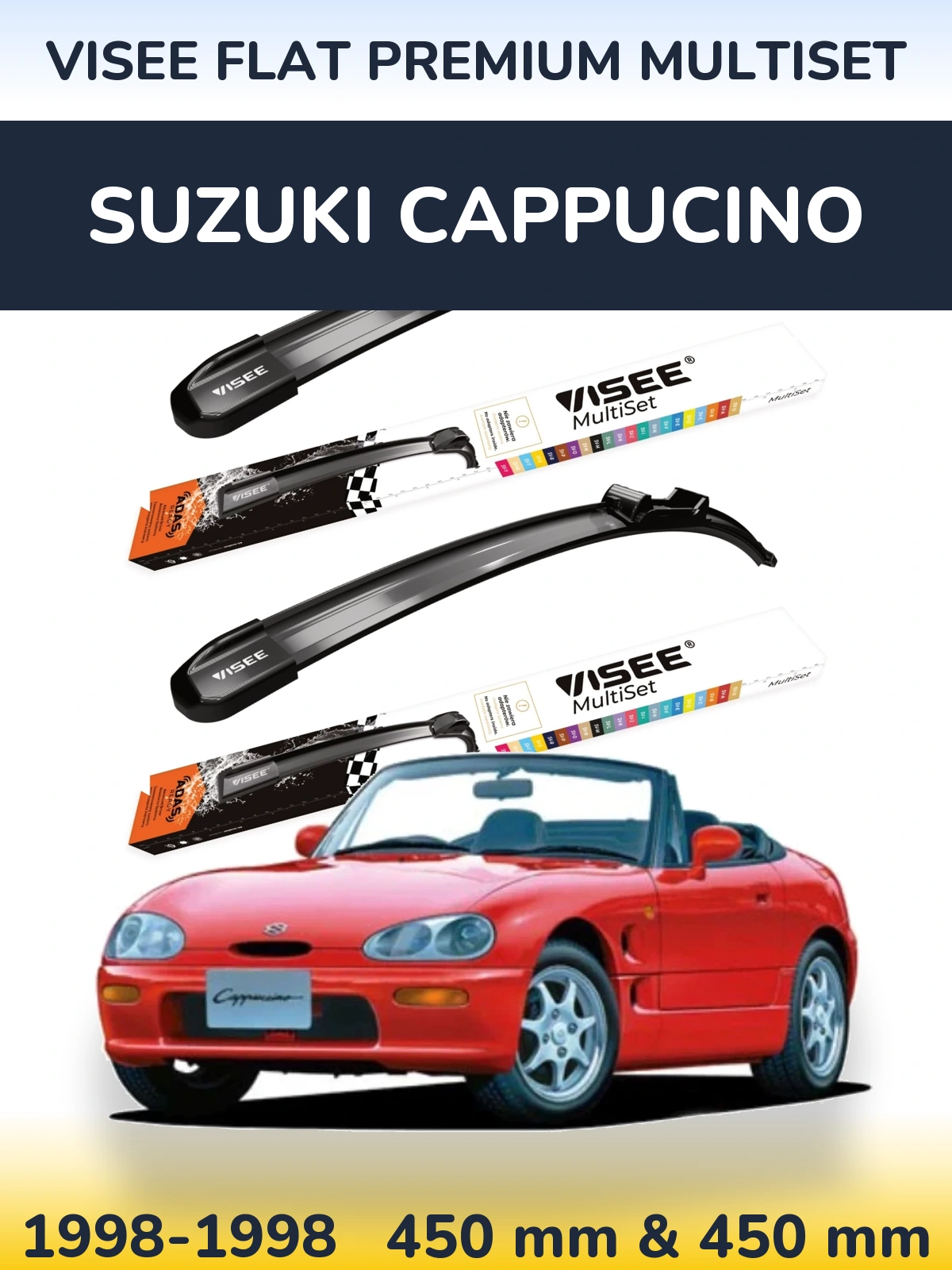 Torkarblad VISEE FLAT PREMIUM MultiSet för Suzuki Cappucino