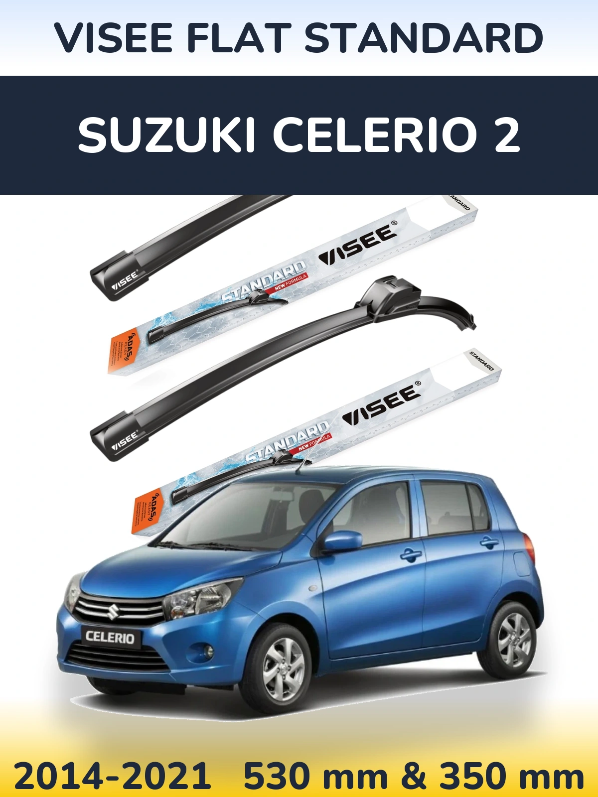 Torkarblad VISEE FLAT STANDARD för Suzuki Celerio 2